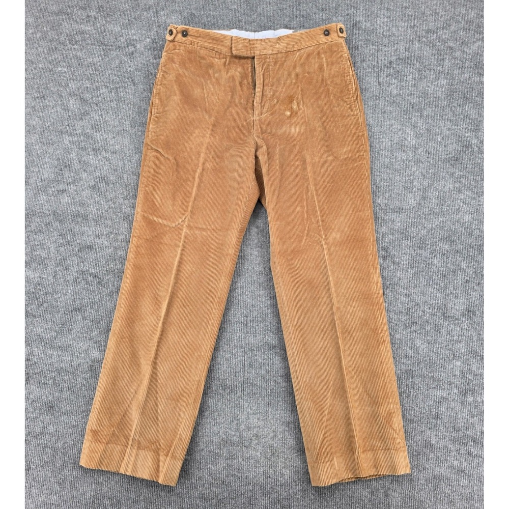 Bobby Jones Trophy Mens 34 Corduroy Pants Tan Wide Wale Cotton Made in Italy